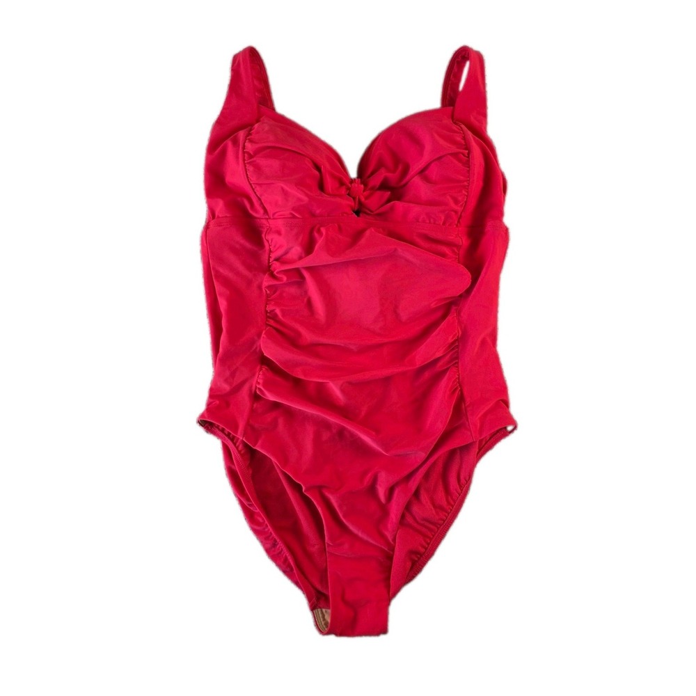 NEW Shade And Shore Women Red 1-Piece Swimsuit Full Seat Coverage Size 22W (310)